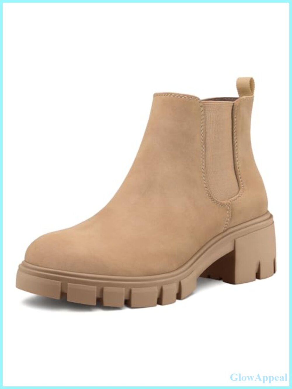 Women's Platform Chelsea Ankle Booties Faux Suede Pull On Chunky Heel